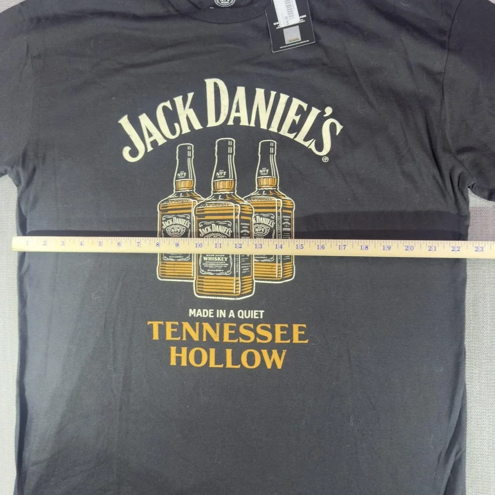 Jack Daniels Shirt Mens XL Black Tennessee Hollow Whiskey Bottle Graphic Tee